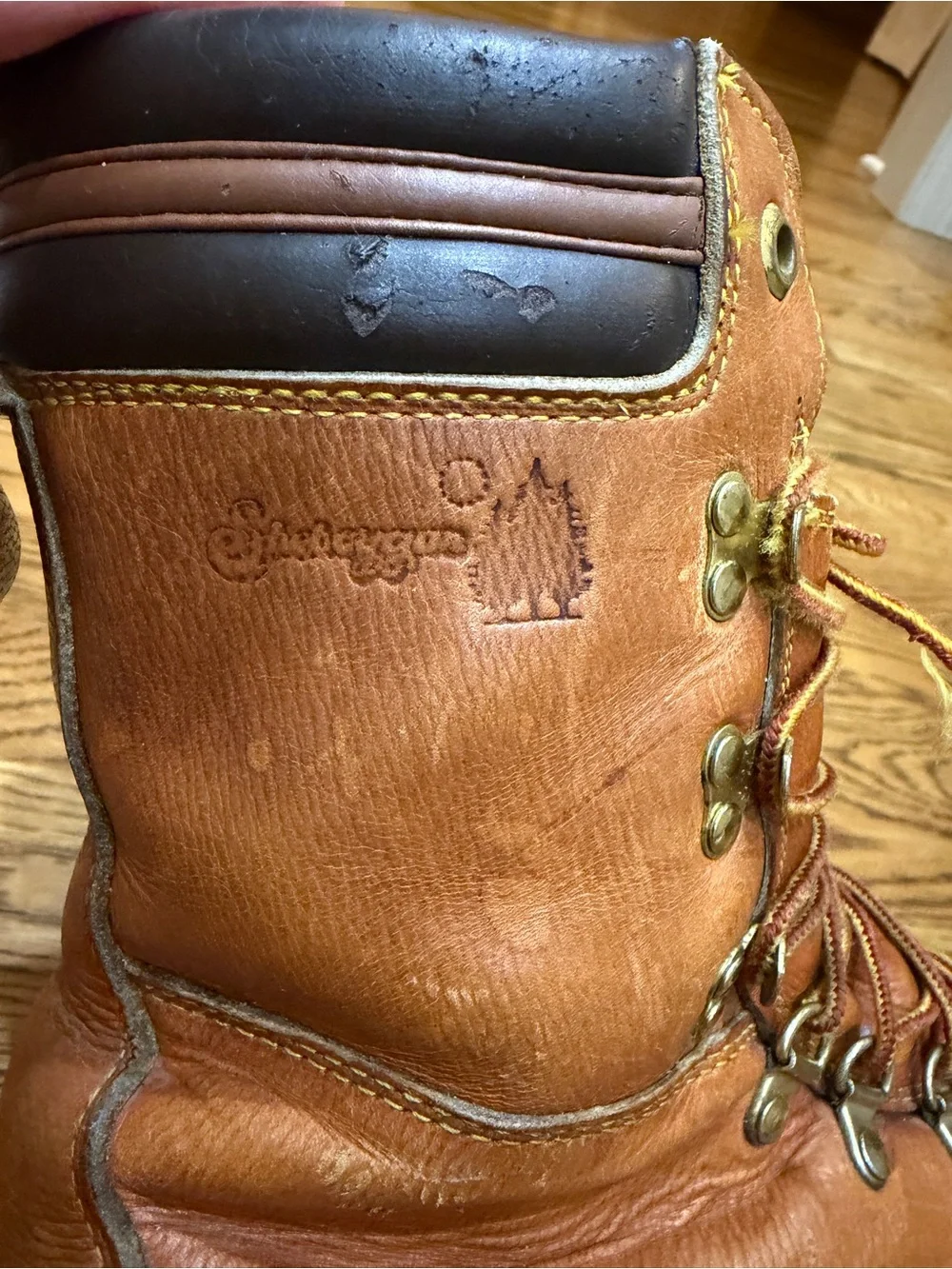 Vintage Sheboygan 7611 Hiking Work Boots Men's 9.5 Made in USA Vibram Sole